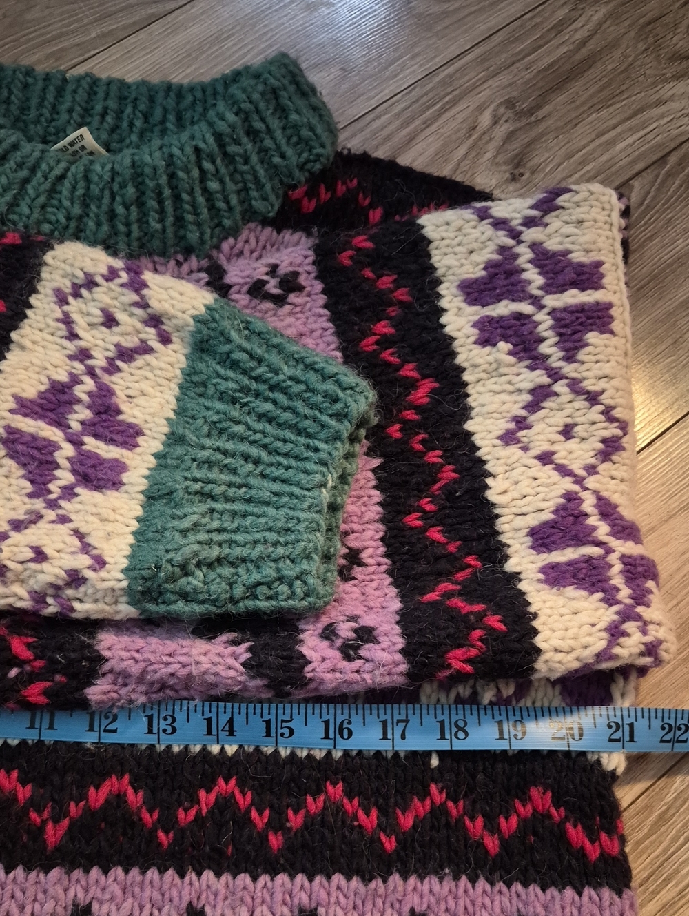 Vintage Size Medium / Large INCA Wear Thick Chunky Knit Wool Sweater Ecuador - Picture 5 of 10